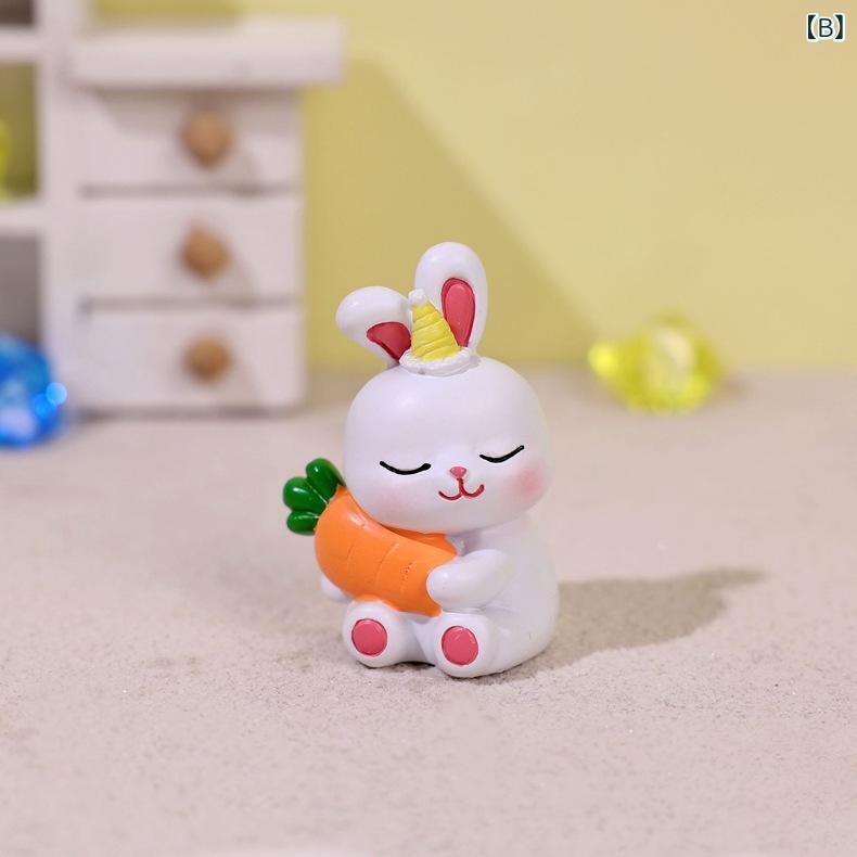 置物 子供 かわいい ミニ 兎 大根 樹脂 フィギュア 車内装飾 クリエイティブ ギフト 雑貨 インテリア コレクション キャラクター 癒し系 オブジェ 贈り物 プレゼント 誕生日 出産祝い 記念日 デスク周り おしゃれ シンプル 普 okashashop-10395706 櫻花舎楽天市場店 サンプル画像3