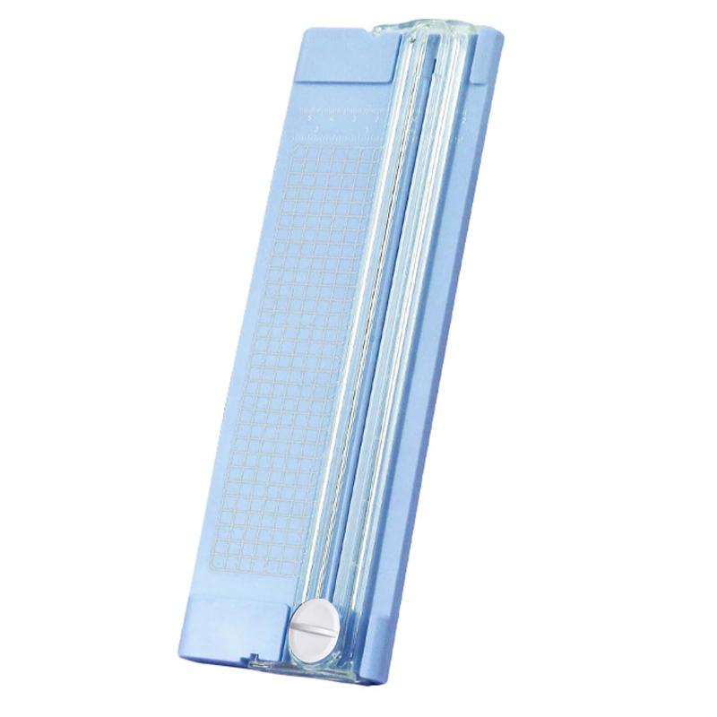 裁断機 ペーパーカッター 青 軽量 多機能 ペーパートリマー スライドカッター 持ち運び便利 厚紙 コーピー用紙 名刺 写真 カード裁断 小型 文房具 スライド式 業務用 家庭用 学校用