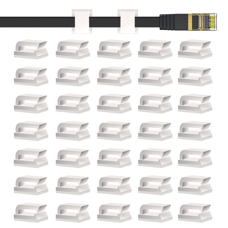 ケーブルクリップ コードクリップ ケーブルホルダー コードフック 配線 収納 接着ワイヤーコード 粘着シート付 by MAVEEK