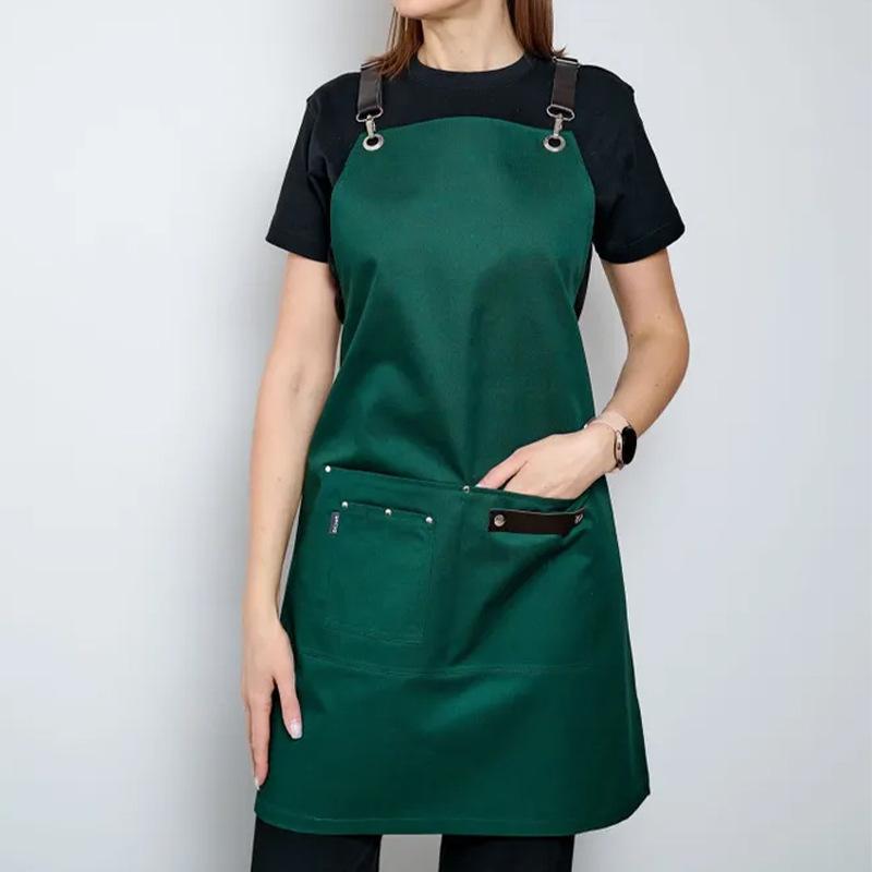 Sommelier Aprons - エプロン メンズ レディース 防水 作業 シンプル 無地 ワークエプロン カフェ キッチン 飲食店 料理 仕事 美容室 ネイルサロン 厨房 ポリエステル 汚れにくい 普段使い オールシーズン 黒 灰 カーキ ポケット おしゃれ