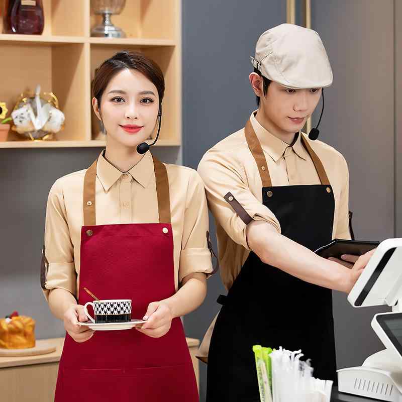 Sommelier Aprons - エプロン メンズ レディース キャンバス 防水 ワークエプロン 飲食店 カフェ 花屋 美容院 料理 キッチン 普段使い シンプル 無地 おしゃれ かっこいい 汚れにくい 丈夫 75x68cm カーキ ダークブラウン グレー