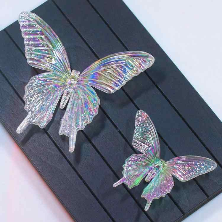 蝶結び アクセサリーパーツ 穴あき 大小 DIY ビーズ通し チャーム ヘアピン シュー留め 窓カーテン 飾..