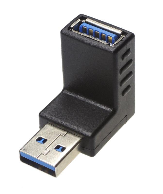 KAUMO USB3.0 変換コネクタ (Aオス / Aメス 直角 下向き ブラック) KM-UC245(2)