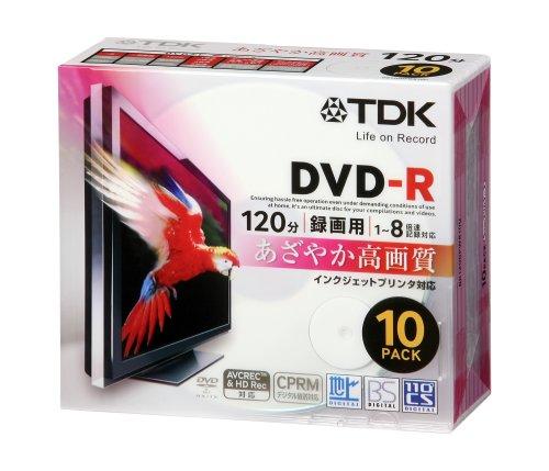 TDK 録画用DVD-R デジタル放送録画対応(CPRM) ホワイトワイドプリンタブル 1-8倍速 5mmスリムケース 10枚パック DR120DPWB10U TDK 録画用DVD-R デジタル放送録画対応(CPRM) ホワイトワイドプリンタブル 1-8倍速 5mmスリムケース 10枚パック DR120DPWB10U