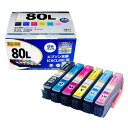 ワケあり Top ink エプソン用 IC80 互換 IC6CL80L 互換インク 6色パック