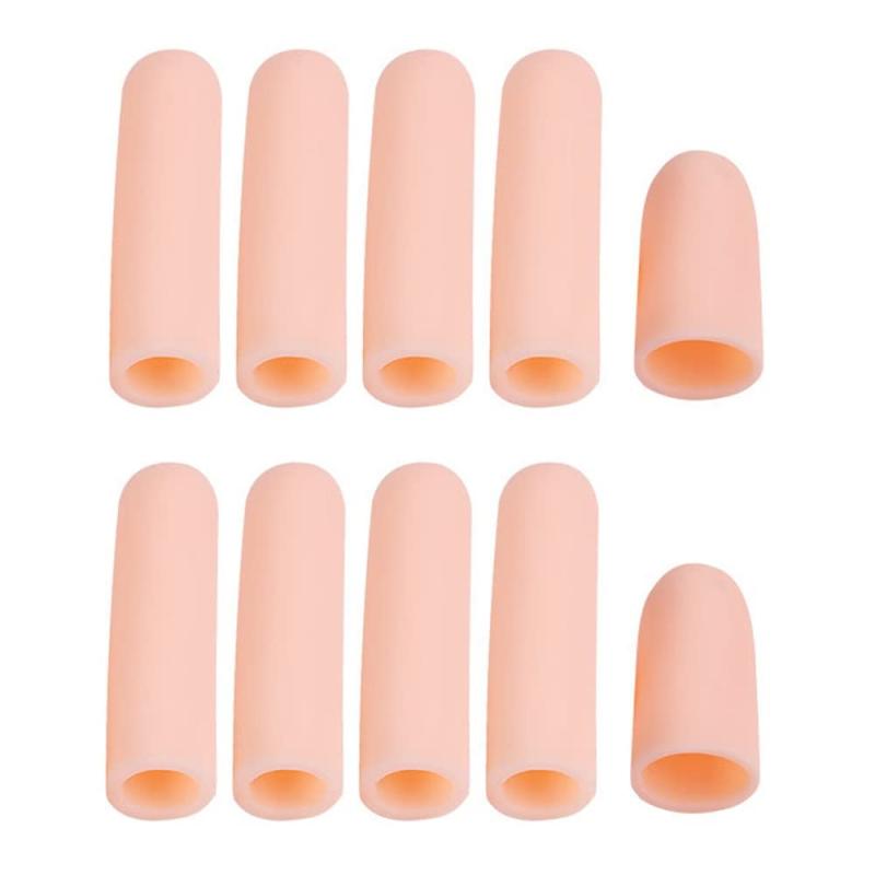 Lifepower シリコン指サック10個（長8個＋短2個） SEBS樹脂 柔軟性 サイズ調整可 突き指 手荒れ防止 ひび割れ あかぎれ 食器洗い 園芸 仕分け作業や水仕事の指保護