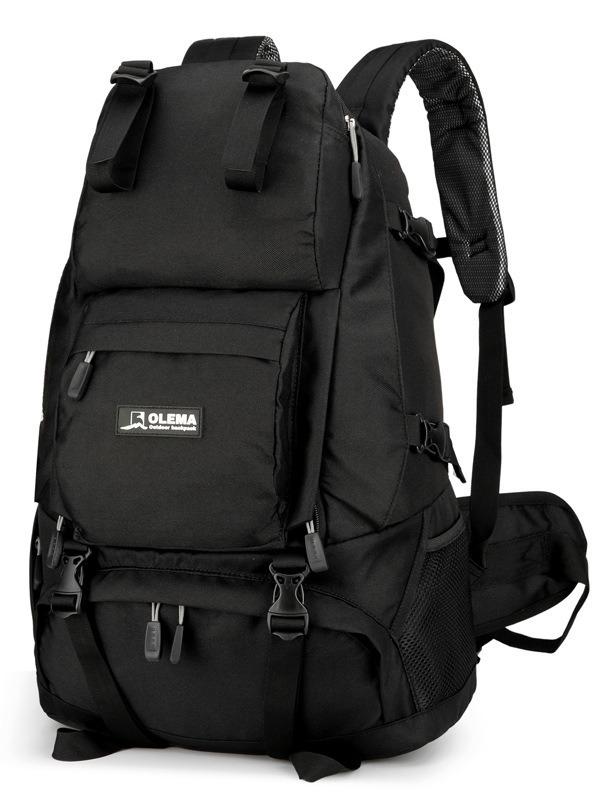 Rakuten - バックパック メンズ レディース 登山バッグ 徒歩リュック 大容量 オックスフォード生地 防水 耐摩耗 拡張機能 減圧 クッションショルダー キャメル ブラック アウトドア 普段使い 旅行 ハイキング 無地 シンプル カジュアル