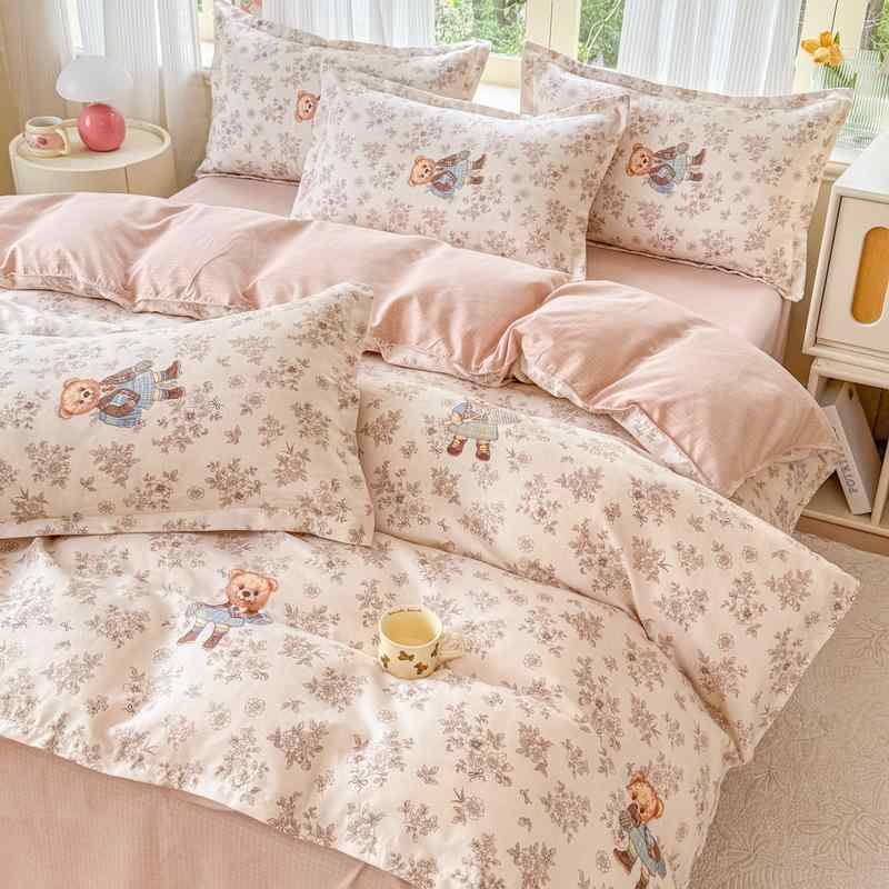 寝具カバーセット レディース メンズ 綿 起毛 ウォッシュドコットン ナチュラル 植物 花柄 キャラクター オールシーズン 普段使い おしゃれ かわいい インテリア