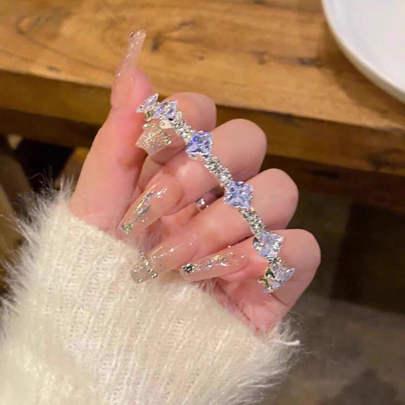 Pink - ブレスレット レディース ジルコニア ラインストーン フレンチスタイル 高級感 精緻 手首アクセサリー ファッション 通勤 コーディネート 輝き クリスタル