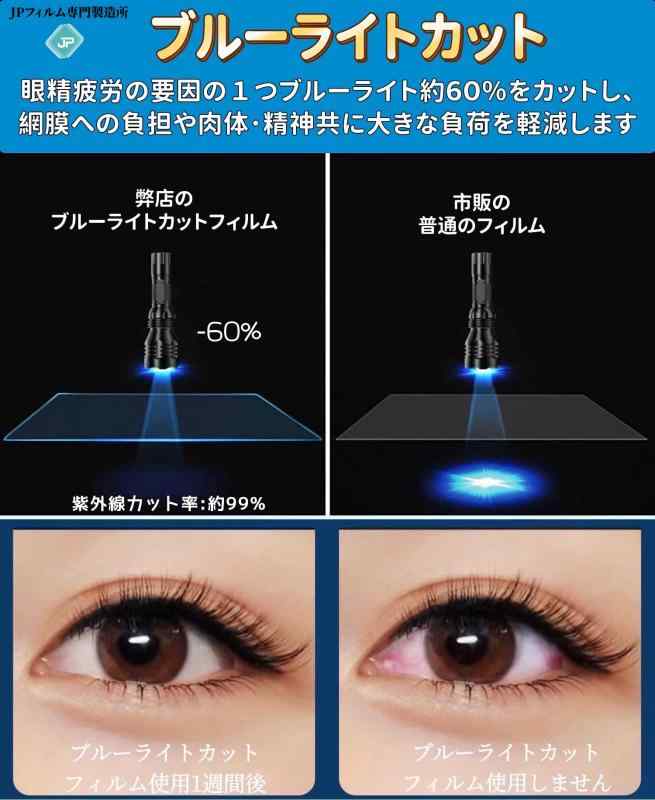 JPフィルム専門製造所 Teclast P20/P20HD/M40/TLA007 10.1インチ用保護フィルム [ブルーライトカット・反射防止] アンチグレア 指紋防止 抗菌 気泡レス 衝撃吸収 自動吸着