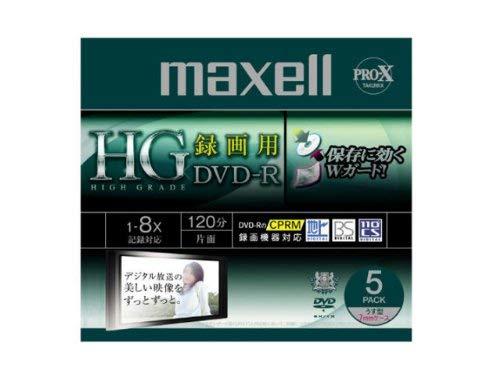 maxell 録画用DVD-Rハイグレード1-8倍速標準120分CPRM対応5枚パック DRD120HG.1P5S A入数：5著作権保護：CPRM規格：DVDメディア-R / 容量(GB)：4種類：AV用 / 記録面：片面1層 / 8倍速盤面印刷：不可