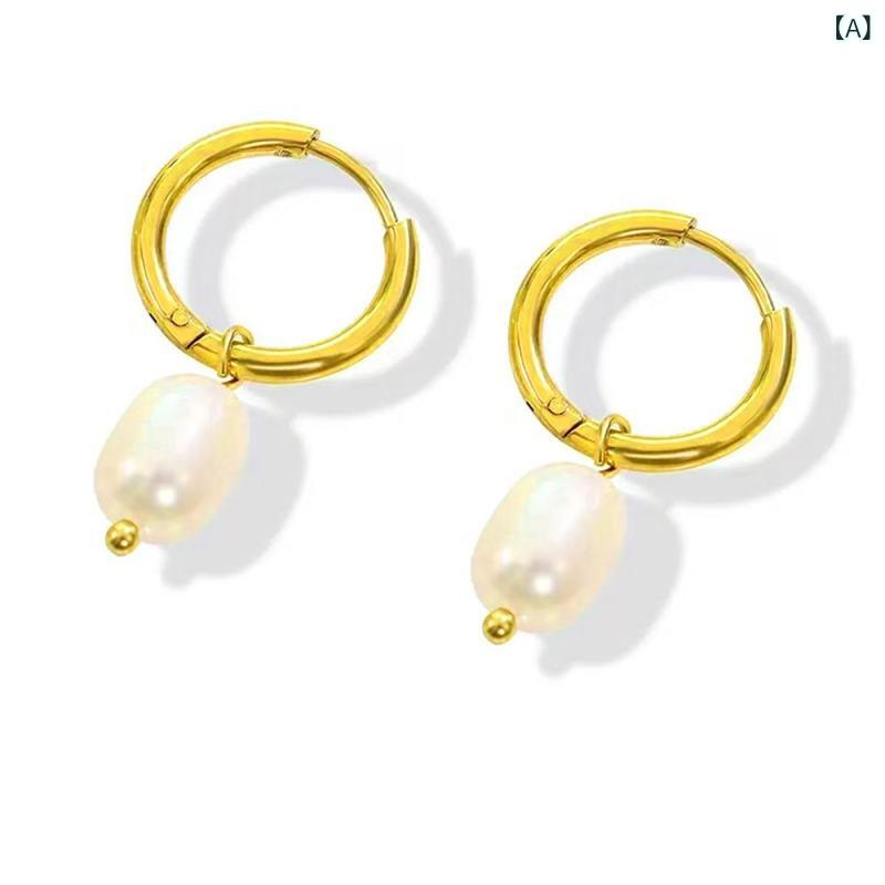 ピアス レディース ビッグ 淡水パール ドロップ 雫型 タッセル 夏 シンプル ファッション 通勤 高級感 色落ちなし フレンチ レトロ