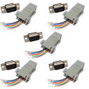 PENGLIN 5個 DB9- RJ45変換アダプター DB9 (オス/メス) - RJ45 (メス) シリアル変換コネクタ D-Sub 9ピンをRJ45に変換(2)