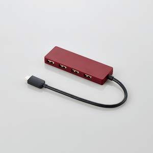 エレコム USB2.0HUB Type-C Aメス4ポート バスパワー 15cmケーブル レッド U2HC-A429BRD