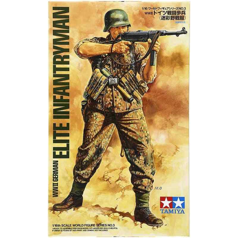 タミヤ(TAMIYA) 1/16 ワールドフィギュアシリーズ No.03 ドイツ陸軍 戦闘歩兵 迷彩野戦服 プラモデル 36303組み立て、塗装が必要なプラモデル。別途、工具、塗料等が必要。