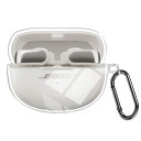 For Bose Ultra Open Earbuds 用 ケース【YCJDP】カラビナ付き 紛失防止 全面保護カバー 装着充電可能 防水・耐油性 落下防止 耐衝撃 キズ防止 Bose Ultra Open Earbuds イヤホン ケース (クリア)(2)