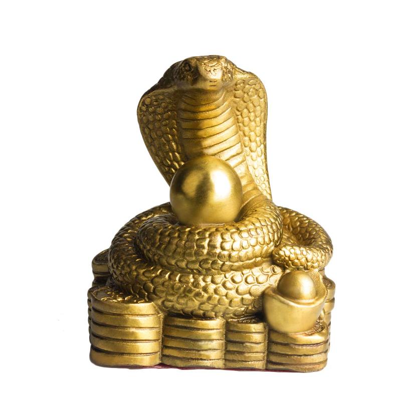 工芸品 お金の蛇 銅製 風水グッズ お守り　開業のギフト 財ヘビ　干支 置物 飾り物 縁起物 H10cm