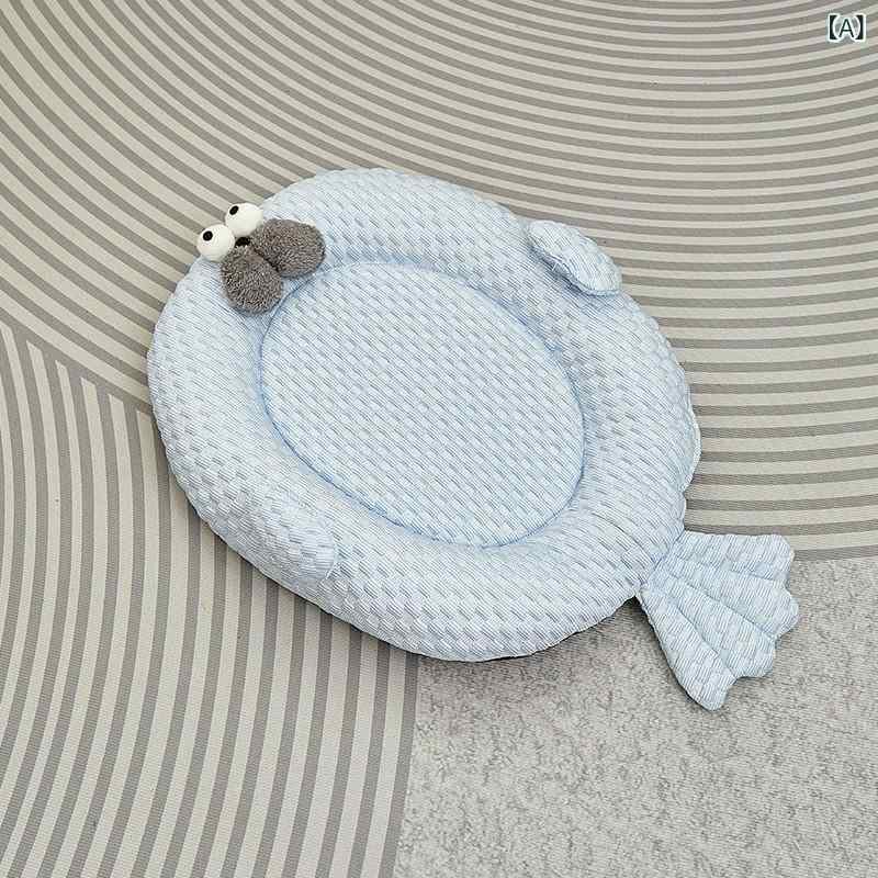 猫ベッド ペットクッション アザラシ型 豆豆背もたれ クーリングパッド オールシー...