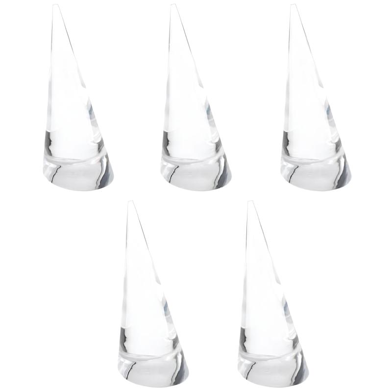 楽天櫻花舎楽天市場店ColorfylCoco （カラフィルココ） リングスタンド 5個セット 円錐 指輪置き リングホルダー アクリル製 空洞なし 指輪の保管 整理 ディスプレイ