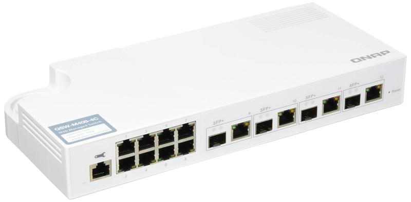 樂天商城 - QNAP(キューナップ)10GbE L2 Webマネージドスイッチ 4つの10GbE SFP+/RJ45コンボポート、8つのギガビットイーサネットポート QSW-M408-4C