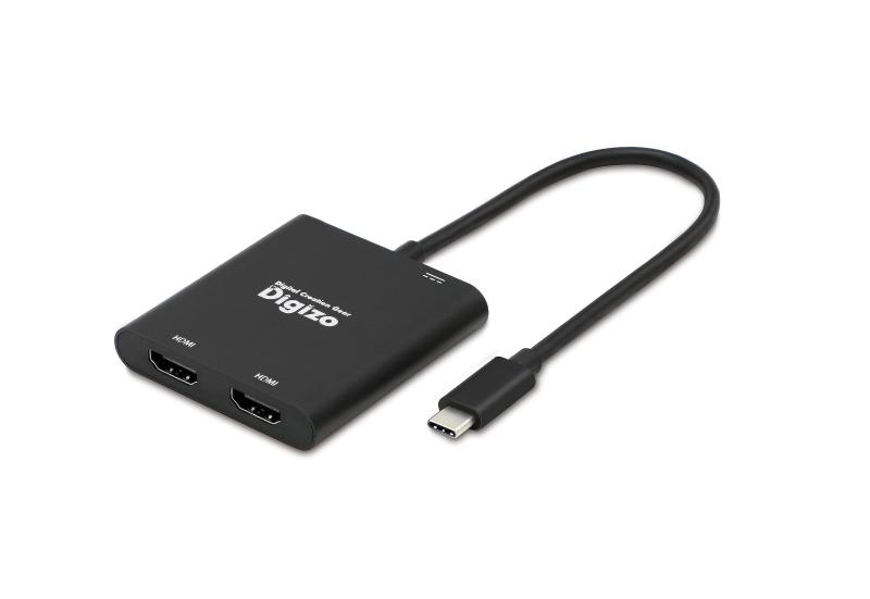 プリンストン(PRINCETON) Digizo USB-C HDMI変換アダプター 4K対応×2ポート 最大3画面表示 PD100W対応 Type-Cポート搭載 PUD-PDC1H2