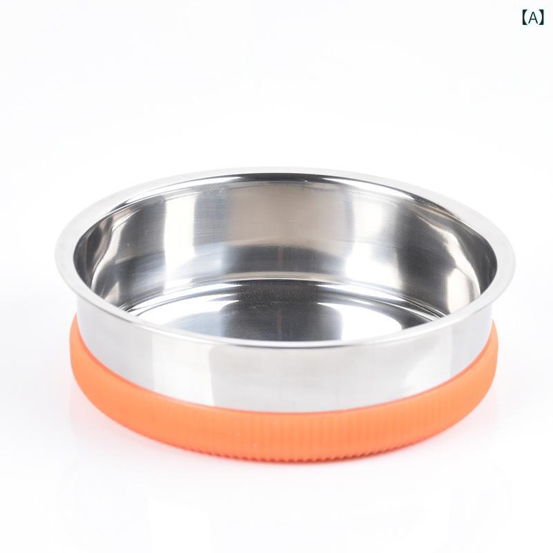 Tableware - ペットボウル ステンレス 防滑 小型犬 猫 ご飯皿 水飲み皿 おやつボウル 転倒防止 滑り止め底 オレンジ イエロー ブルー ペット食器 ドッグディッシュ キャットディッシュ