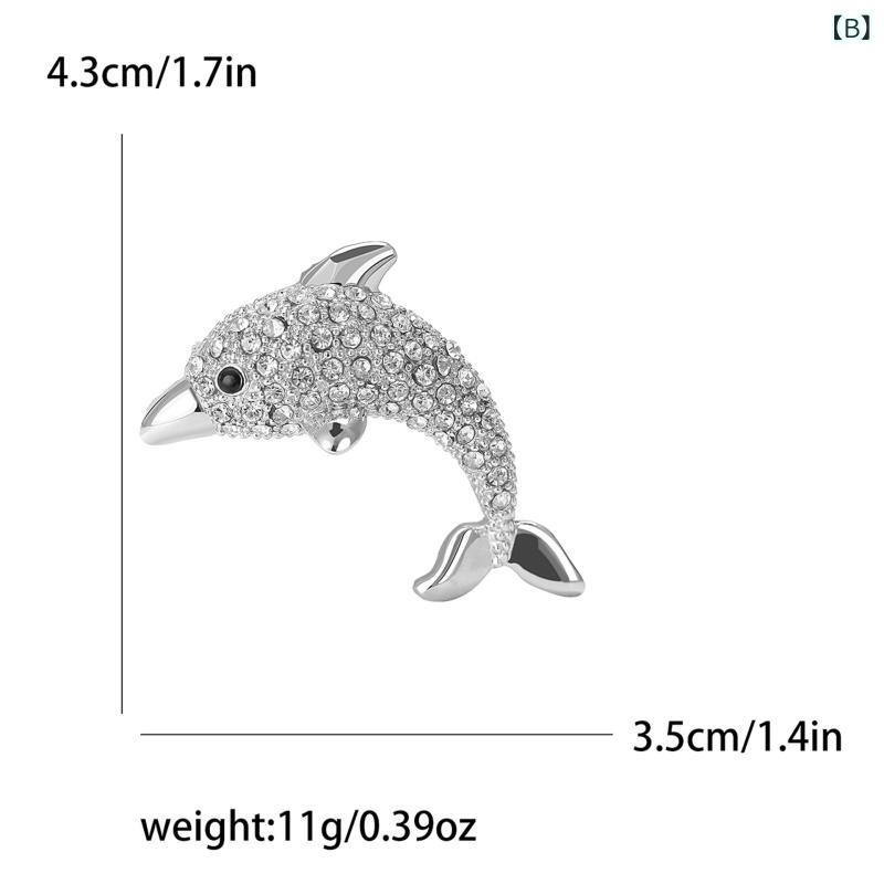 ブローチ レディース 海豚 モチーフ ラインストーン 合金 かわいい 精巧 ファッシ...