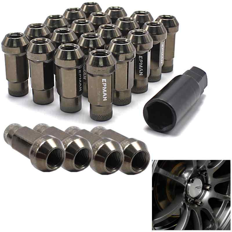 Wellvie classy ハイエース スチール ホイールナット M12×P1.5 ガンメタ 24個 貫通 レーシングナット ..