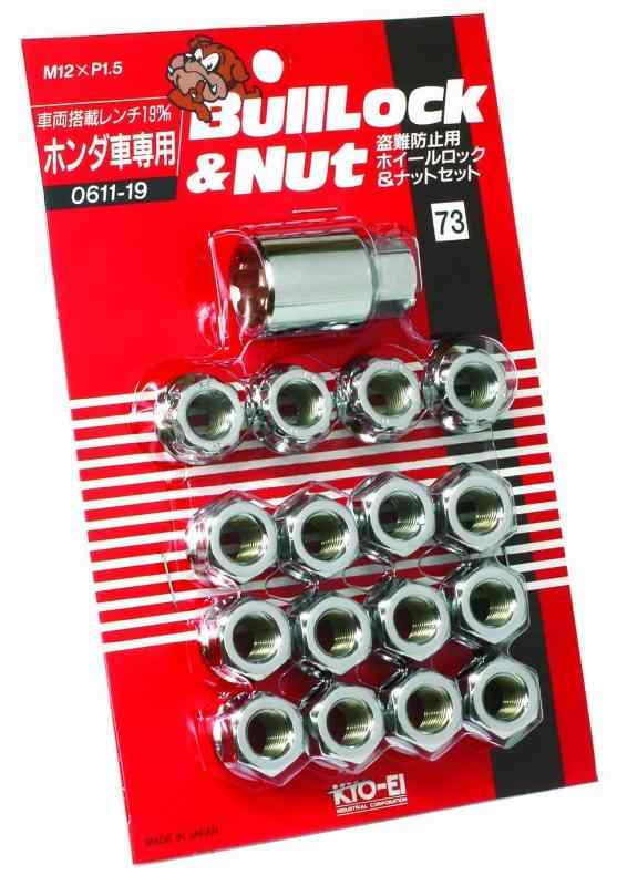 KYO-EI (協永産業) ホイールロックナット Bull Lock [ 貫通タイプ 19HEX ] M12 x P1.5 4H車用 [ 個数:16P ] [ 品番 ] 0611-19