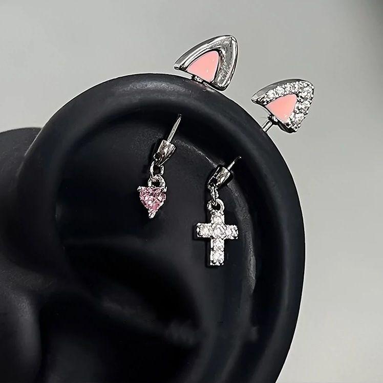 耳飾 レディース ハート クロス 韓国 チタン鋼 普段使い ファッション 通勤 おしゃれ かわいい アクセサリー