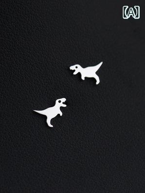 櫻花舎楽天市場店のピアス レディース ジュエリー アクセサリー 耳飾り ミニサイズ 小さめ 恐竜モチーフ ジュラシック プチプラ かわいい キュート 通学 通勤 普段使い シルバー ゴールド カジュアル フェミニン デイリー ユース シンプル｜アングル2