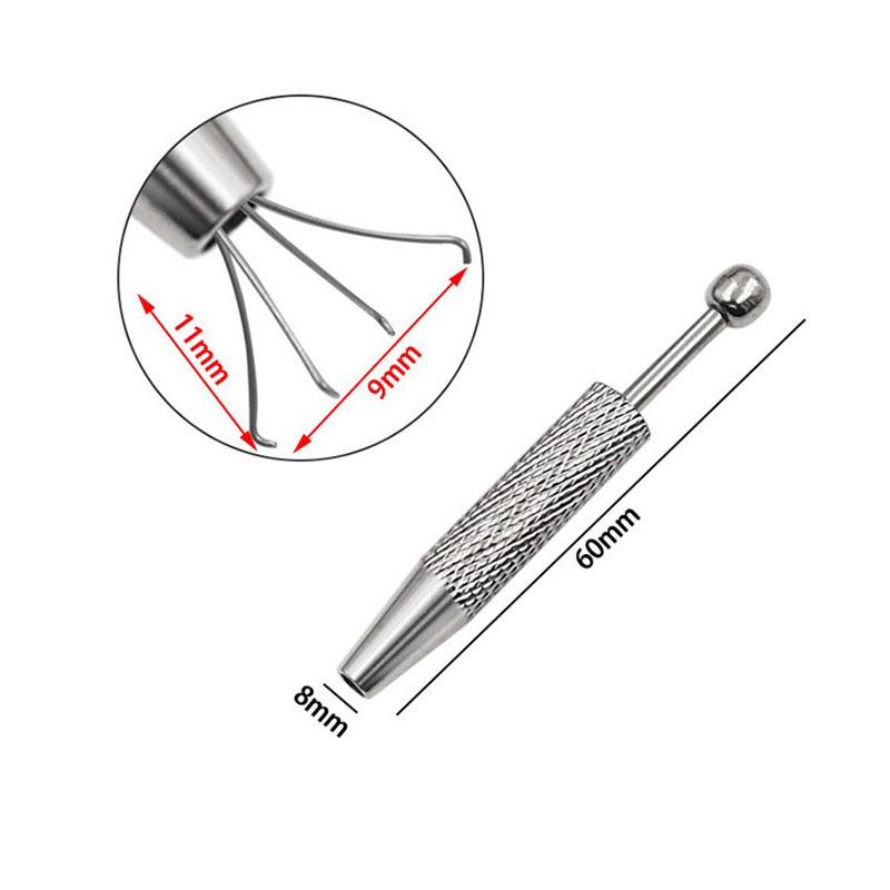 Rakuten - 工具 メンズ レディース ステンレス 四爪 固定 キャッチャー 耳釘 ピアス 補助器具 精密部品 掴み 保持 丸型 幾何学モチーフ デコレーション 電気メッキ加工 クラフト 工作 ハンドメイド 普段使い 持ち運び 便利 シルバー 便利グッズ