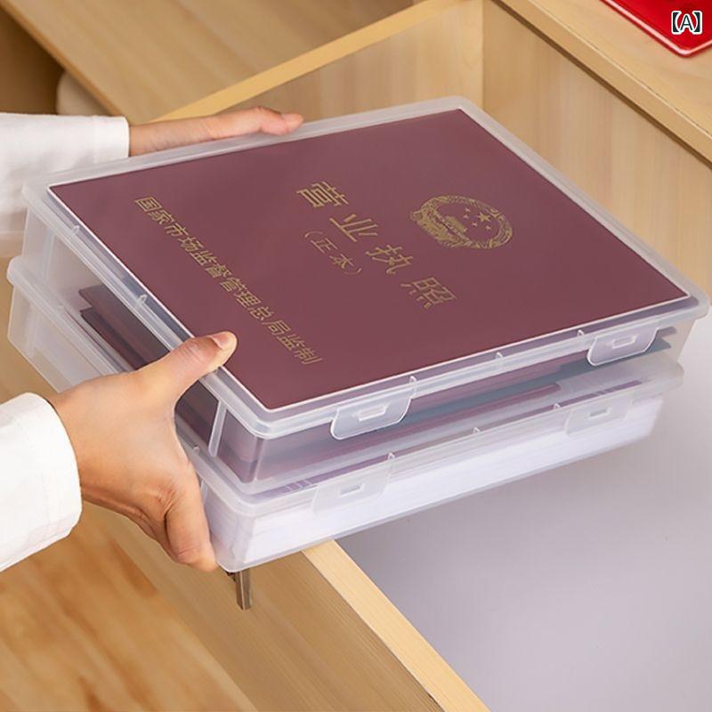 収納ボックス 男女兼用 プラスチック 透明 クリア a4 書類 ファイル 卓上 デスク オフィス リモートワーク 自宅 リビング 寝室 書斎 引き出し クローゼット 厚手 頑丈 文房具 ガジェット 小物入れ シンプル 無地 大容 okashashop-10433673 櫻花舎楽天市場店 サンプル画像2