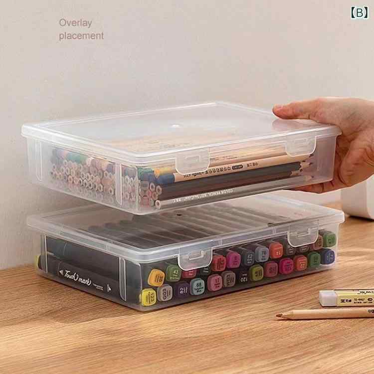 収納ボックス 男女兼用 プラスチック 透明 クリア a4 書類 ファイル 卓上 デスク オフィス リモートワーク 自宅 リビング 寝室 書斎 引き出し クローゼット 厚手 頑丈 文房具 ガジェット 小物入れ シンプル 無地 大容 okashashop-10433673 櫻花舎楽天市場店 サンプル画像3