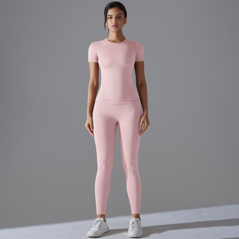 セットアップ レディース 半袖 トップス ロングパンツ 長ズボン ランニング 伸縮性...