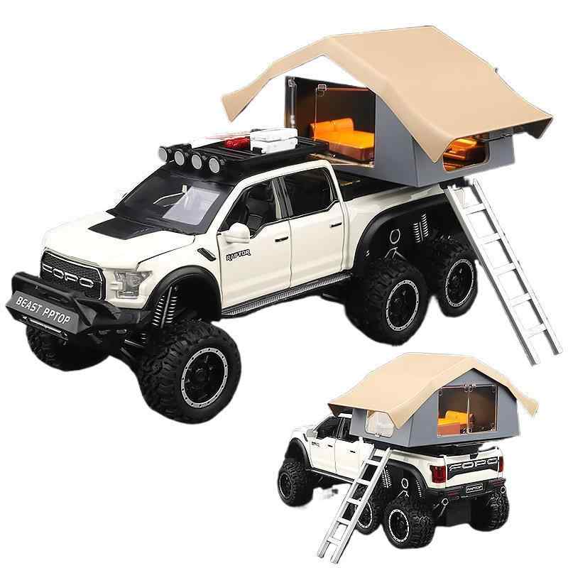 おもちゃ 男の子 1 24 スケール 猛禽 F150 キャンピングカー 合金製 ミニカー 自動...