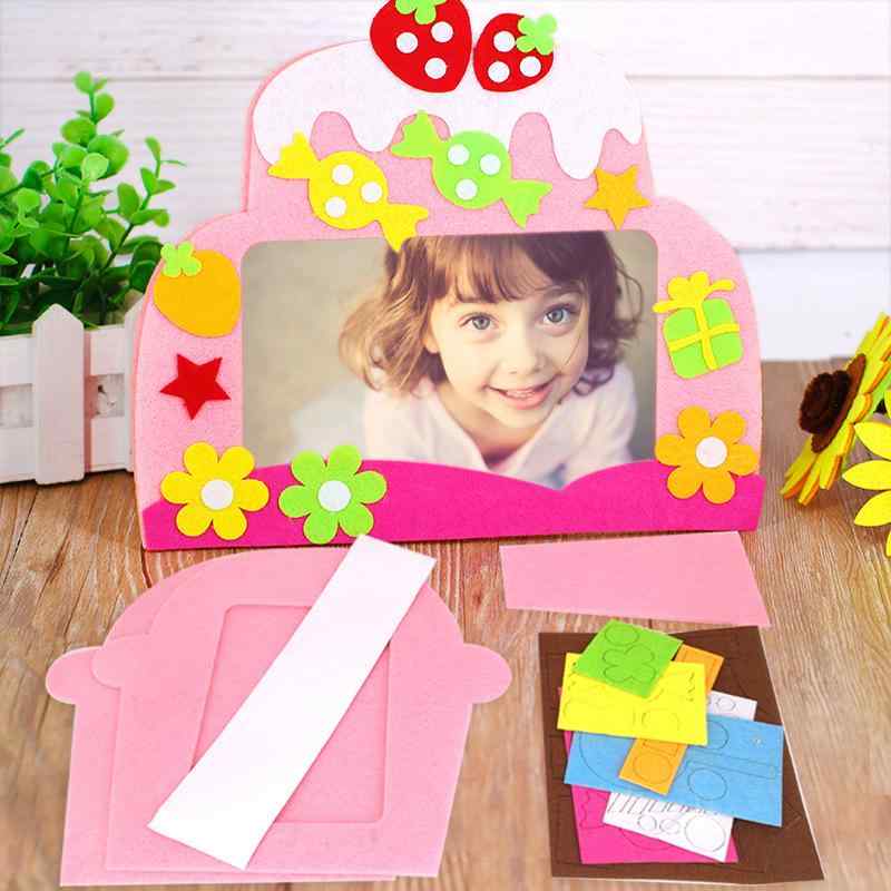 おもちゃ 男の子 女の子 知育玩具 キット フォトフレーム 材料セット DIY 裁縫 手芸 不織布 工作 立体 3D 貼り絵 創造力 想像力 手眼調和 親子 交流 趣味 育成 幼児 幼稚園児 普段使い かわいい ギフト