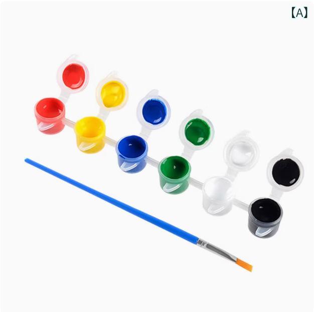 絵の具 キッズ 男の子 女の子 3ml アクリル絵の具 アクリルカラー 画材 塗料 ペイント 道具 DIY 落書き ぬりえ お絵かき 手描き 凧 お面 仮面 着色 パレット 筆 フラット 丸筆 筆 アート 工作 知育 玩具 かわいい