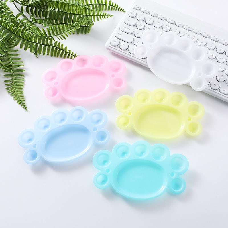 パレット キッズ 子供用 プラスチック製 足跡形状 カラフル 保湿機能 미술用品 習字 画材 学校 幼稚園 工作 学習用 マルチカラー