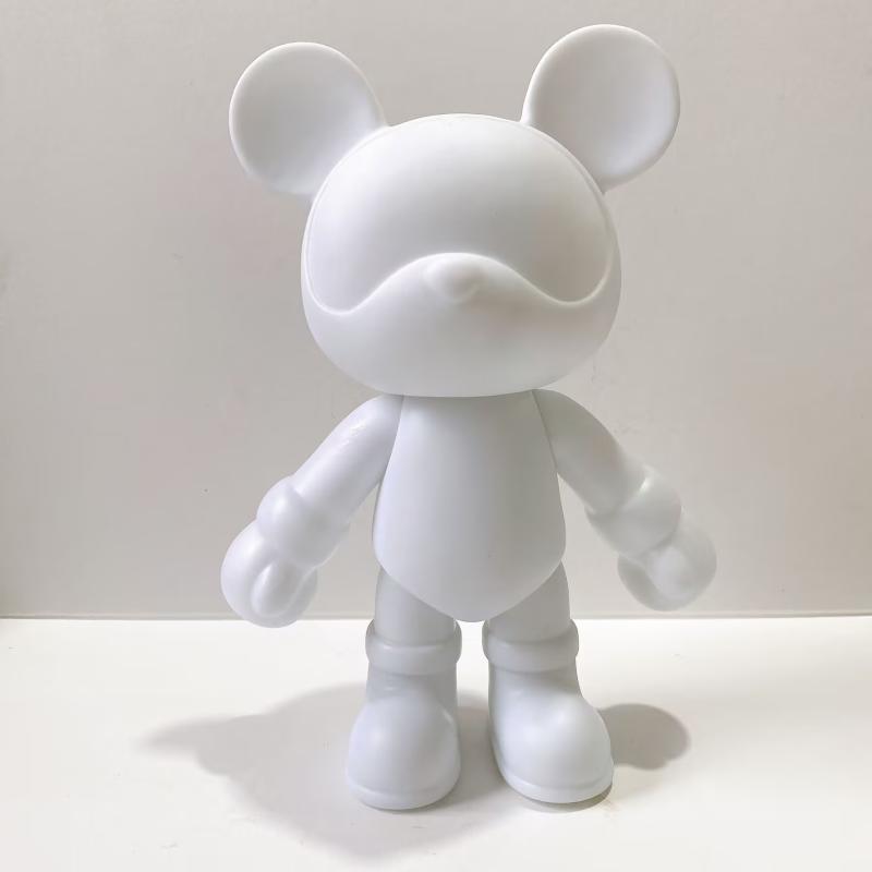 ぬいぐるみ 吊り下げ チャーム クマ ウサギ 搪胶製 ソフビ 素材 白胚 DIY ハンドメイド カスタム パーツ 材料キット 玩具 フィギュア アクセサリー ギフト プレゼント ホワイト 21cm