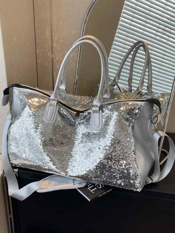 ・カテゴリ: バックパック・素材: PU、ポリエステル・対象: ユニセックス・カラー: シルバー、ブラック・サイズ: 20-35L・要素: スパンコール・スタイル: 海外トレンド・用途: レジャー旅行・機能: 防水、超軽量、耐摩耗、負担軽減、収納可能、脊椎保護