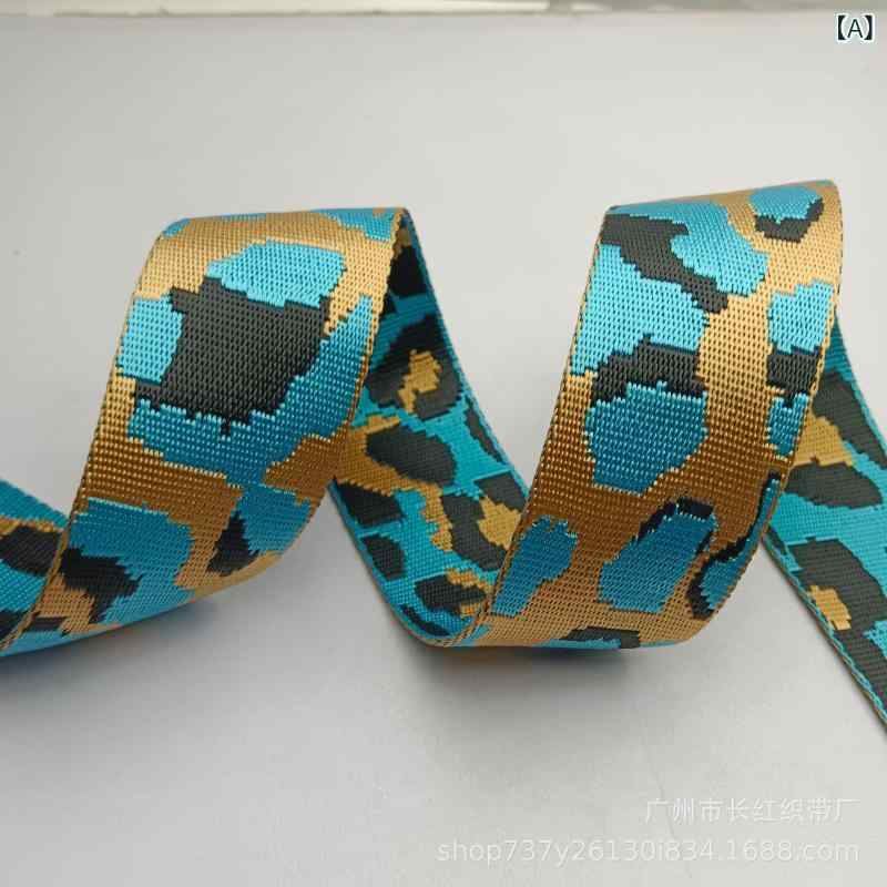 ウェビングテープ リボン 帯 幅5cm ナイロン調 迷彩 カモフラージュ レオパード 豹柄 ジャガード織り DIY 手芸 ハンドメイド バッグ ベルト 小物作り アクセサリー パーツ 天藍色 ブラック カーキ ブルー okashashop-10521132 櫻花舎楽天市場店 サンプル画像2