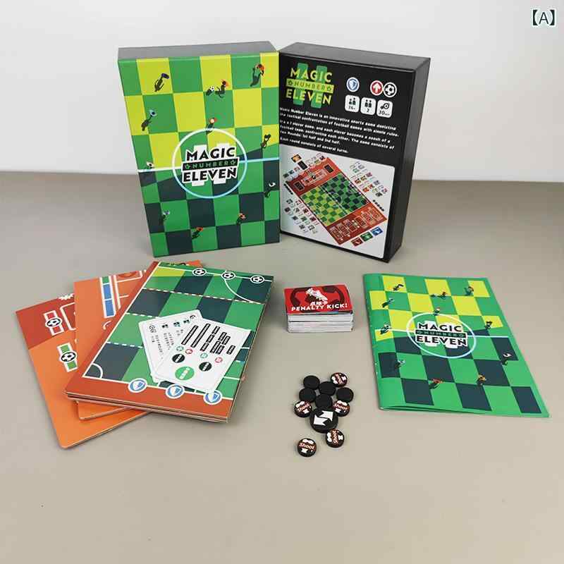 ボードゲーム サッカー競技 カードゲーム 銅版紙製 対戦型 2人用 友人 家族 パーティー 室内遊び 知育玩具 スポーツシミュレーション 夢幻十一人 カラー