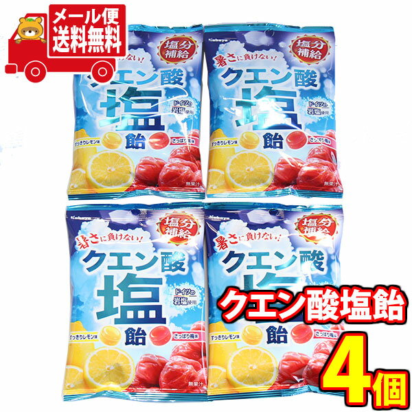 (全国送料無料)1000円ぽっきり数量限定 訳あり クエン酸塩飴4袋特価サービス品 おかしのマーチ メール便 (4901550227311x4m)