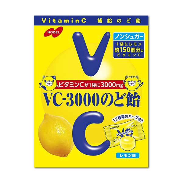 ノーベル製菓 VC-3000のど飴 90g 6コ入り 2022/11/01発売 (4902124025159)