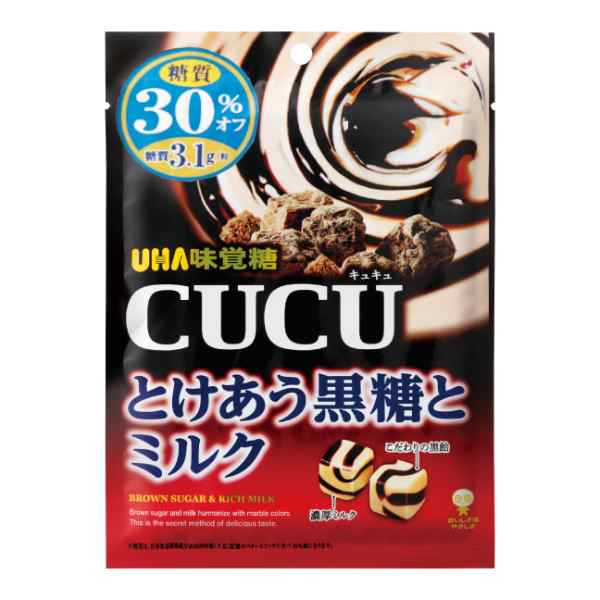 UHA味覚糖 CUCU とけあう黒糖とミルク 80g 6コ入り 2023/05/01発売 (4902750922358)