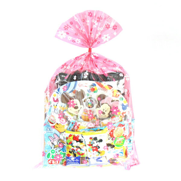 (地域限定送料無料) ディズニーキャラクター お菓子詰め合せ 花柄袋ラッピング おかしのマーチ (omtma7588kk)