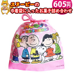 お菓子 詰め合わせ お子様向け スヌーピー巾着袋 605円 袋詰め おかしのマーチ (omtma8760r)【個包装 お祭り 問屋 販促 業務用 配布 景品 イベント 子ども会 縁日 プレゼント 福袋 駄菓子 バラまき 大量 まとめ買い】