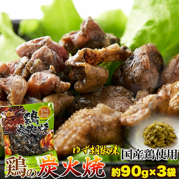 (メーカー直送)【ポスト投函】炭火と柚子胡椒が香る逸品☆鶏炭火焼(柚子胡椒)90g×3袋 (snc00010176yp)