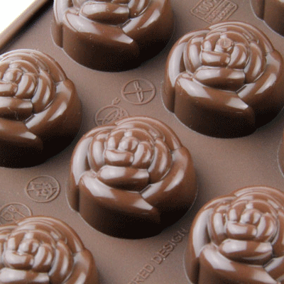 チョコレート型 シリコンモールド ROSE(ローズ/バラ)SCG013 チョコ型 チョコレートモールド ケーキ型 モルド お菓子 EASYCHOC イージーチョコ ショコラ